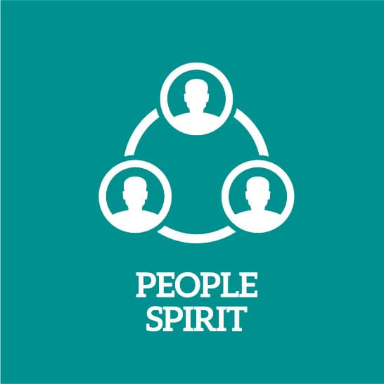 klinger uk values people spirit - thumbail of white silhouettes - people in a circle
