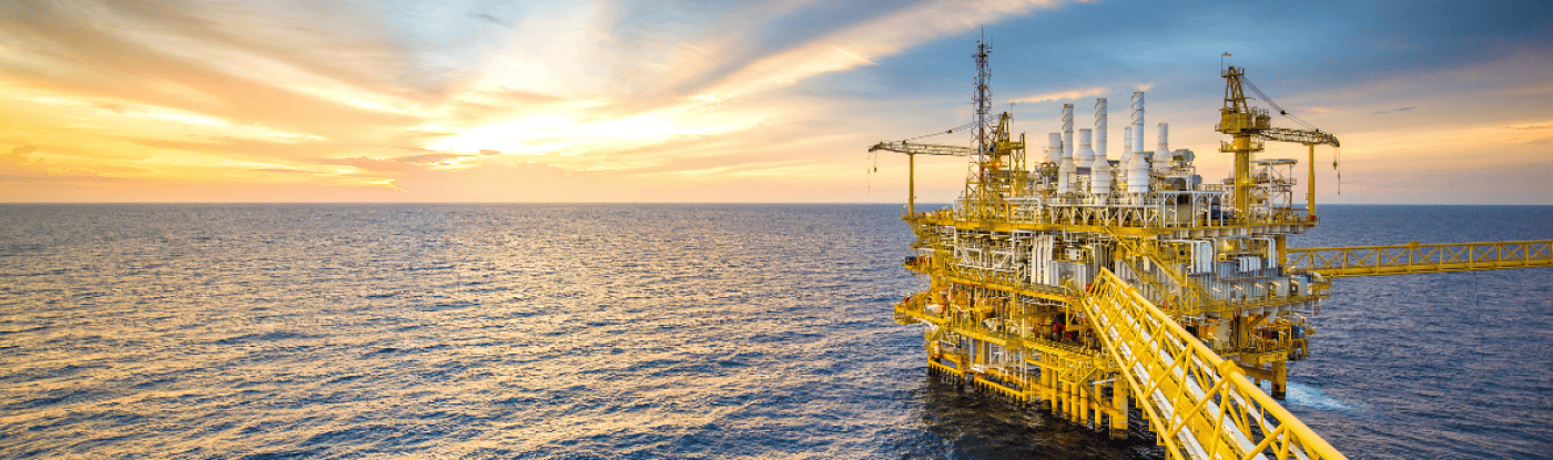 oil and gas scenery of a rig offshore
