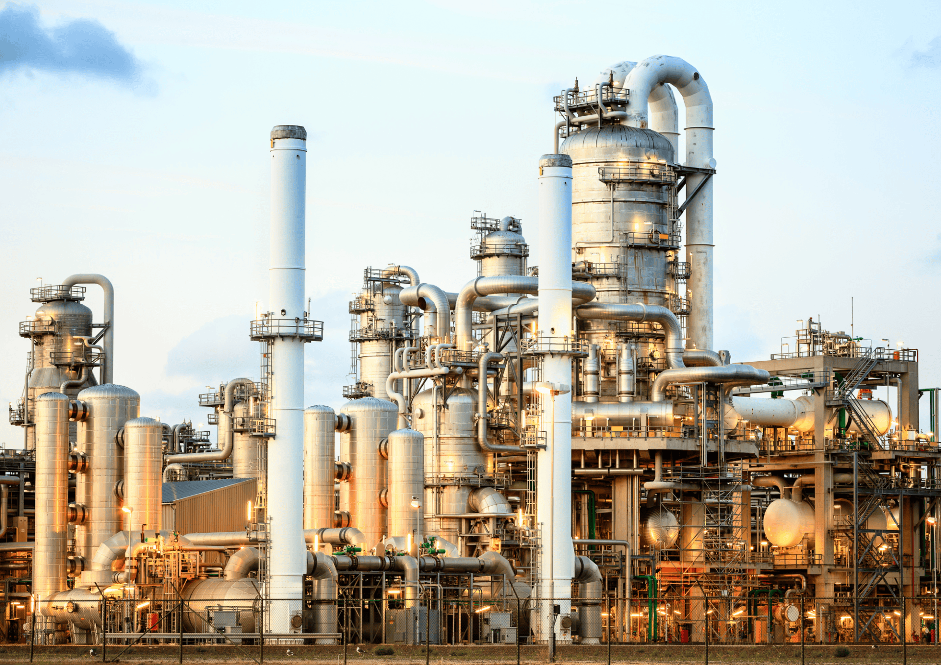 stock image of chemical plant - klinger uk compression packings hero