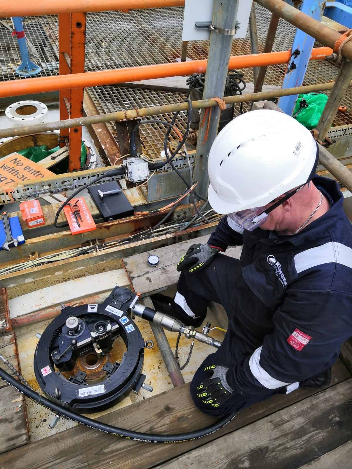 KLINGER UK employee observing machinery for Integrity Services division