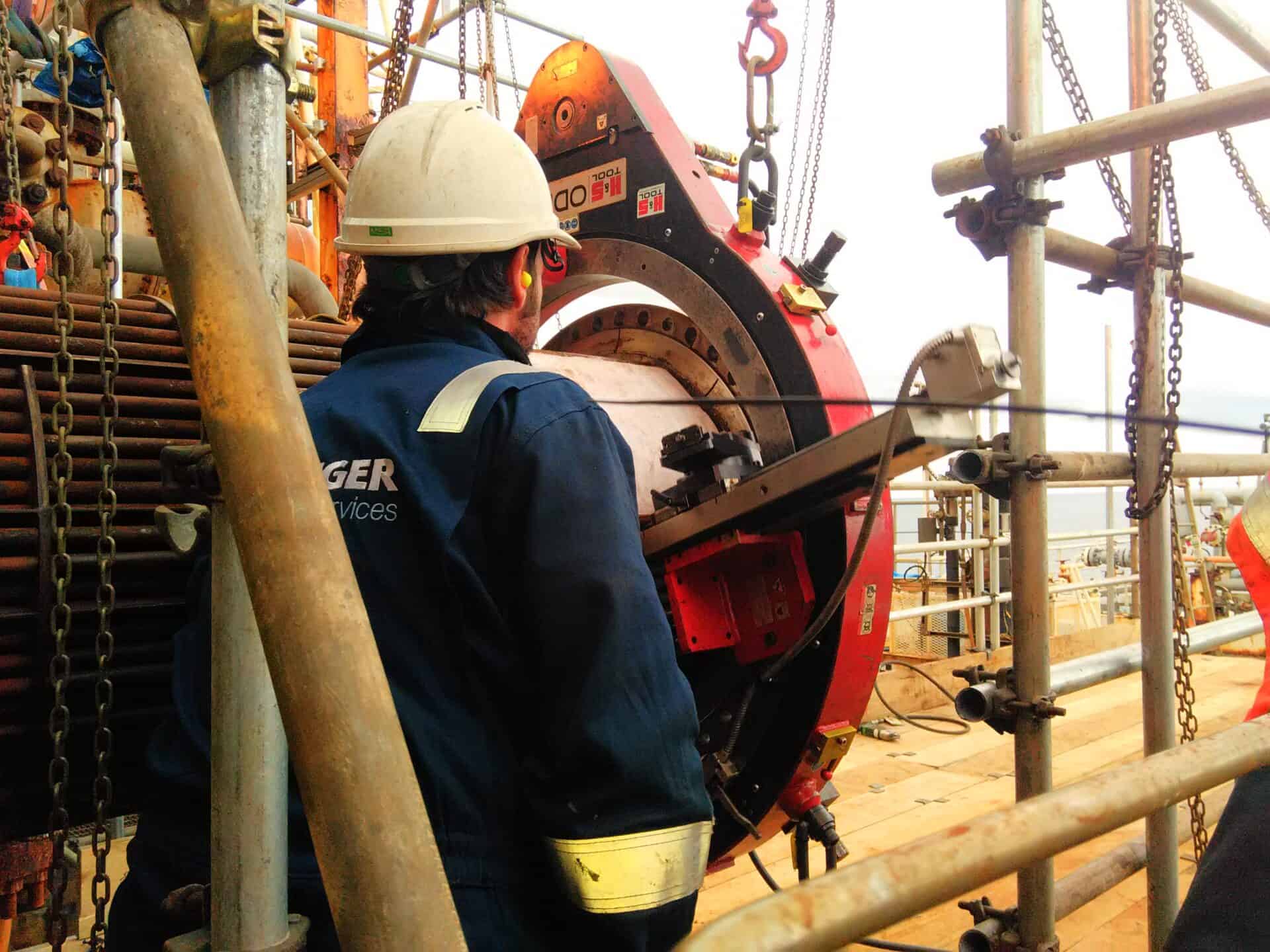 klinger uk machining employee operating flange machinery for KLINGER Integrity Services