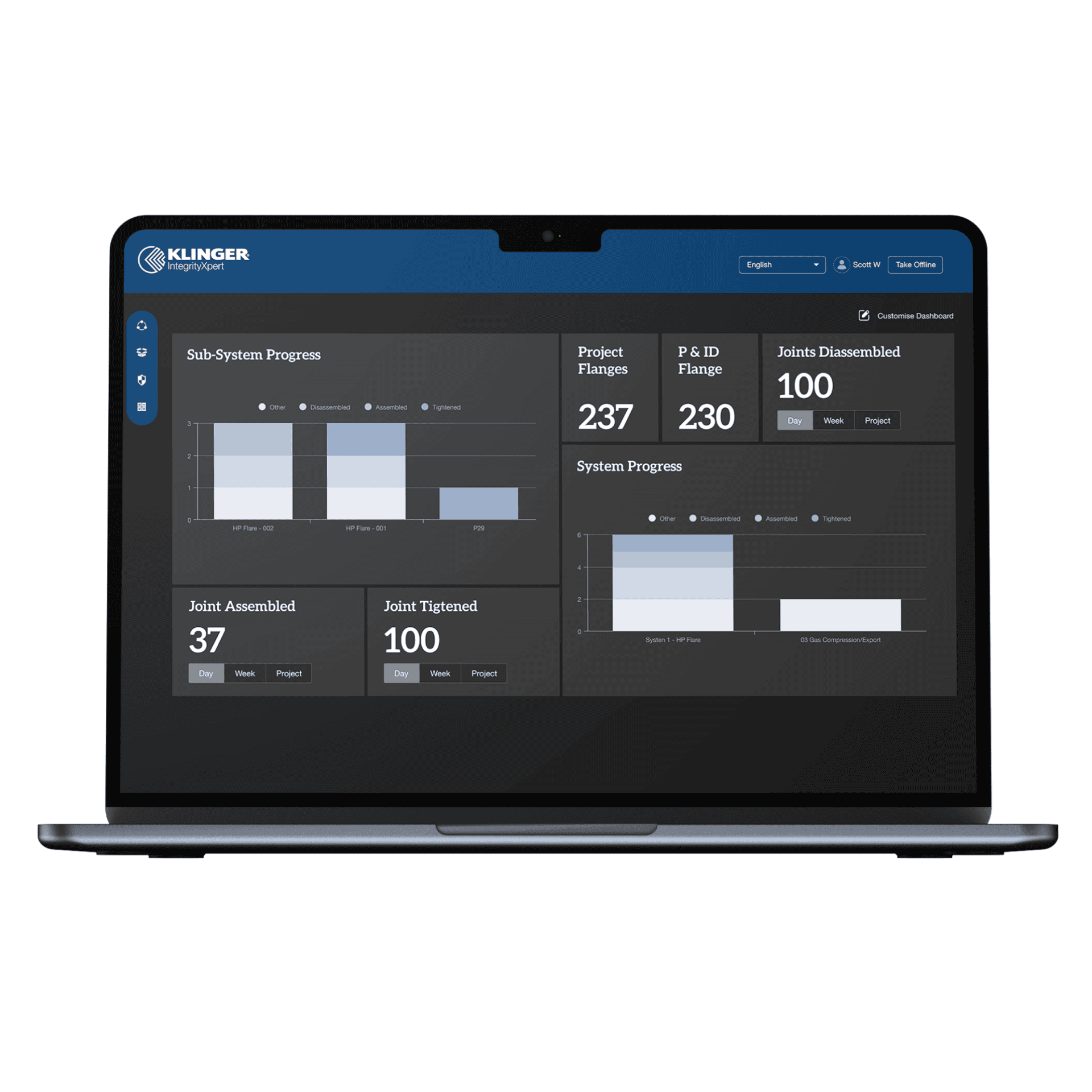 KLINGER IntegrityXpert smart flange management system dashboard