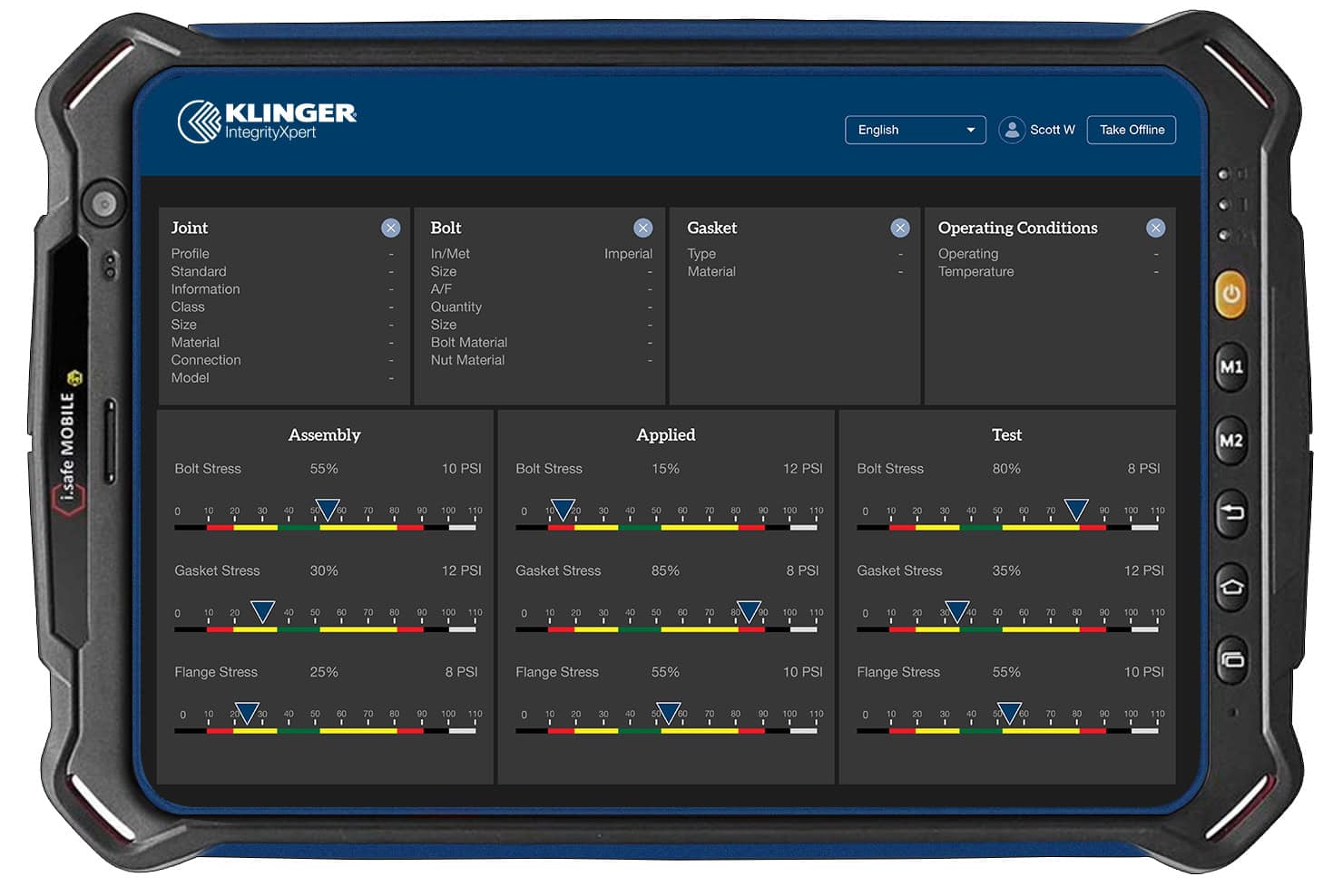 KLINGER IntegrityXpert tablet software
